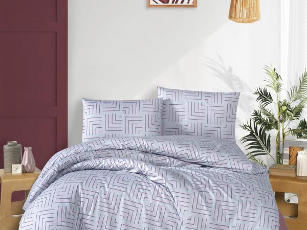 FİRUZE %100 PAMUK RANFORCE ÇİFT KİŞİLİK NEVRESİM TAKIMI (VOGUE GREY)