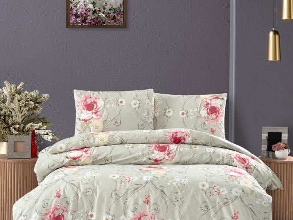 FİRUZE %100 PAMUK RANFORCE ÇİFT KİŞİLİK NEVRESİM TAKIMI (ALİZE GREEN)