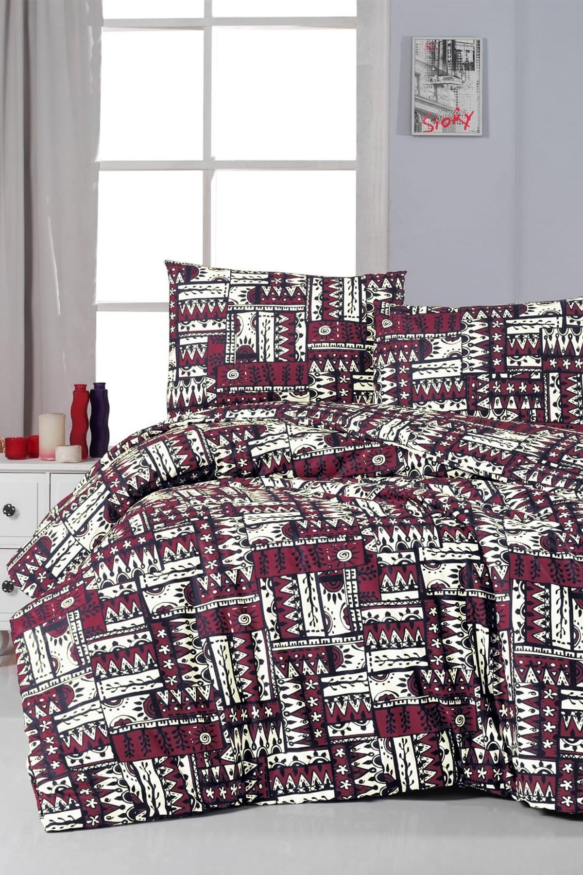 FİRUZE %100 PAMUK RANFORCE ÇİFT KİŞİLİK NEVRESİM TAKIMI (VİRACOCHA)