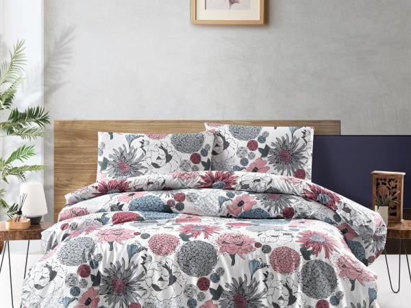 FİRUZE %100 PAMUK RANFORCE TEK KİŞİLİK NEVRESİM TAKIMI LİNE