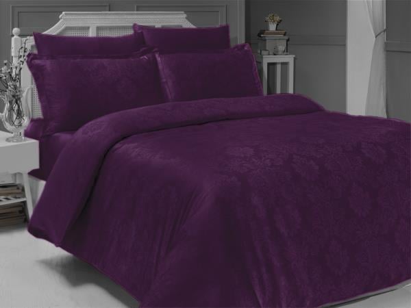 FİRUZE ÇİFT KİŞİLİK JAKARLI PAMUK SATEN NEVRESİM TAKIMI PARİS BEYAZ