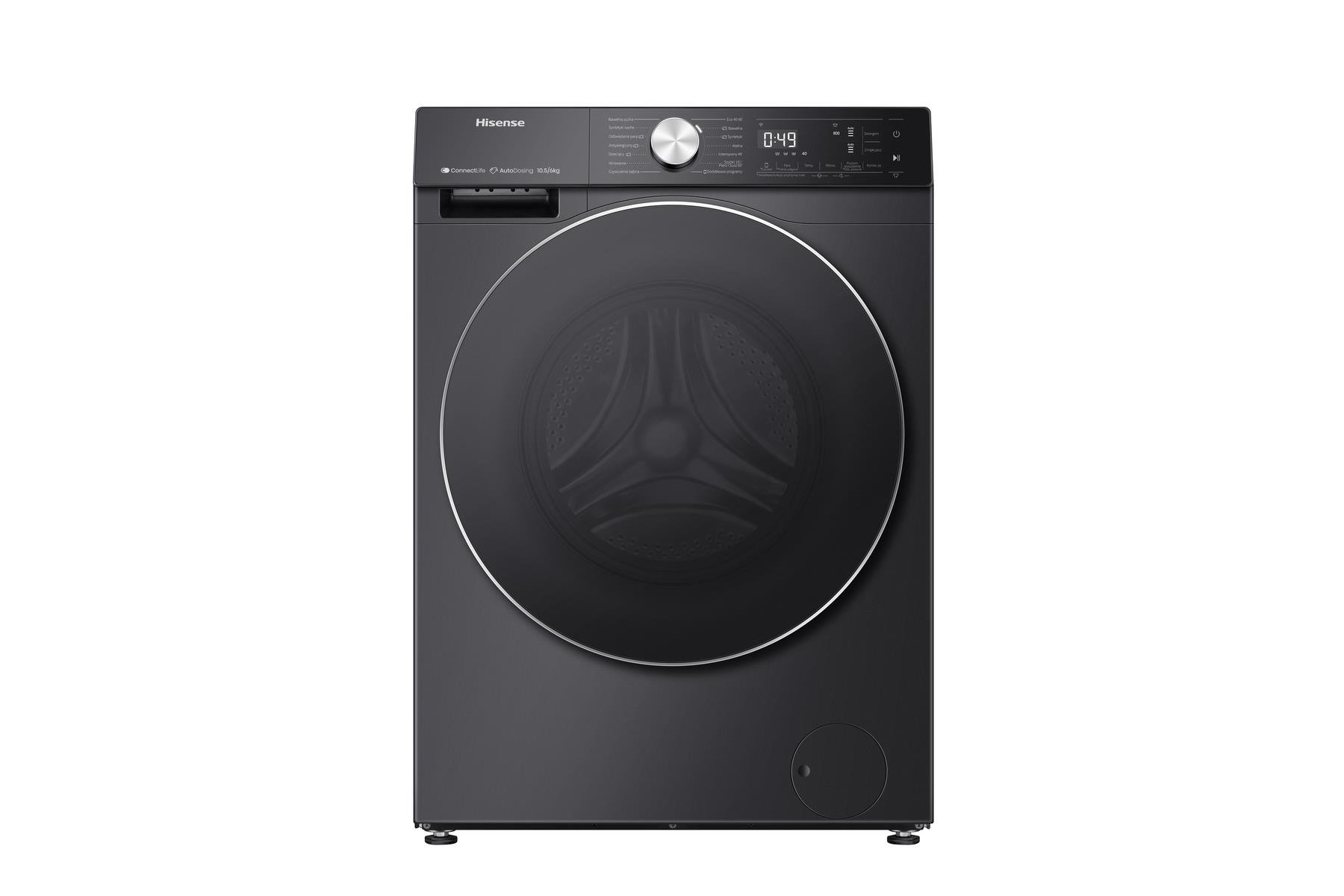 HISENSE WD5S1045BB 10KG YIKAMA 6 KG KURUTMA 1400 DEVİR KURUTMALI SİYAH ÇAMAŞIR MAKİNESİ