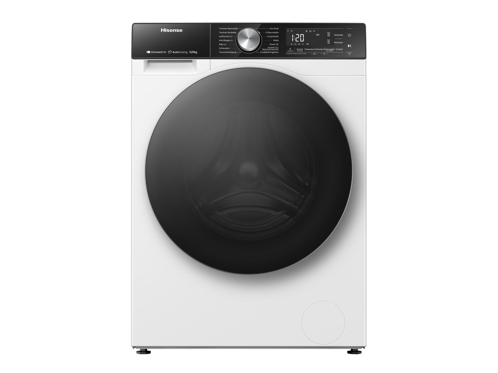 HISENSE WD5S1245BW 12 KG YIKAMA 8 KG KURUTMA 1400 DEVİR  INV.WIFI KURUTMALI ÇAMAŞIR MAKİNESİ BEYAZ