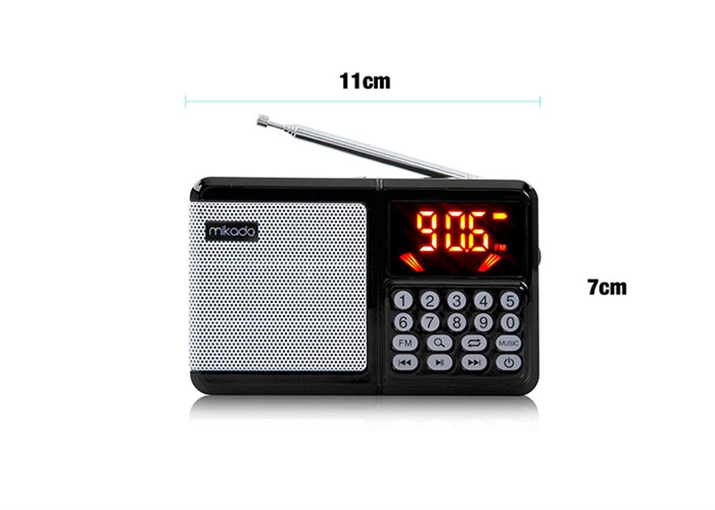 Mikado MD-R38 Black Usb + TF Card + Fm Music Box 