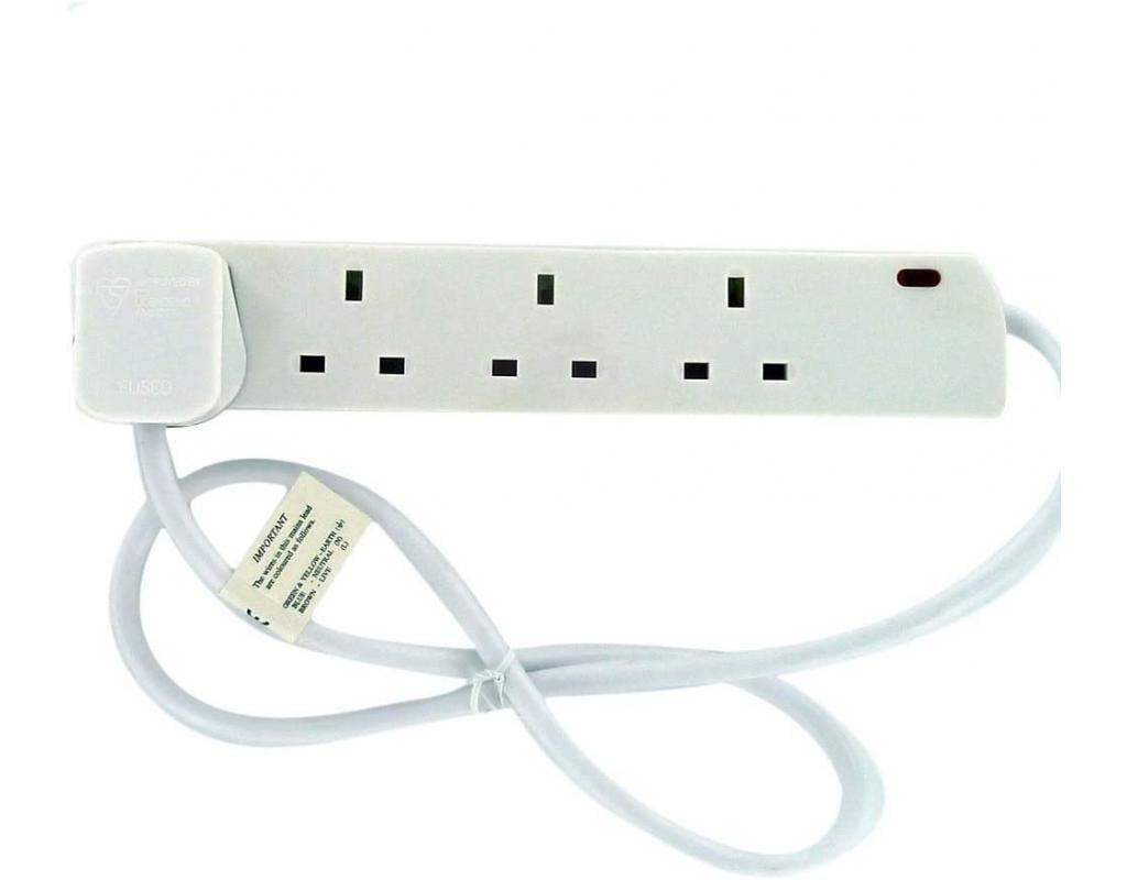 OMEGA 21641 13 AMP 4 WAY SOCKET 1 METRE NEON EXTENNSION LEAD 