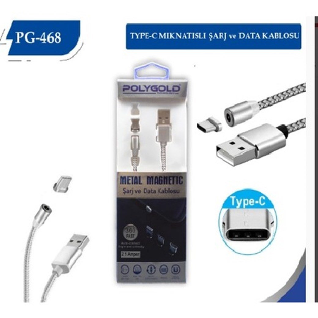 PG-468 MIKNATISLI TYPE-C ŞARJ KABLOSU