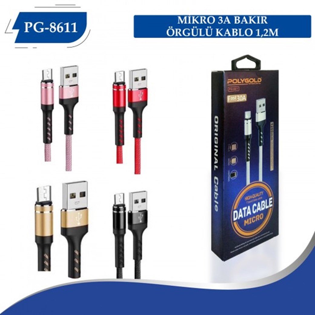 PG-8611 MİCRO USB ŞARJ DATA KABLOSU