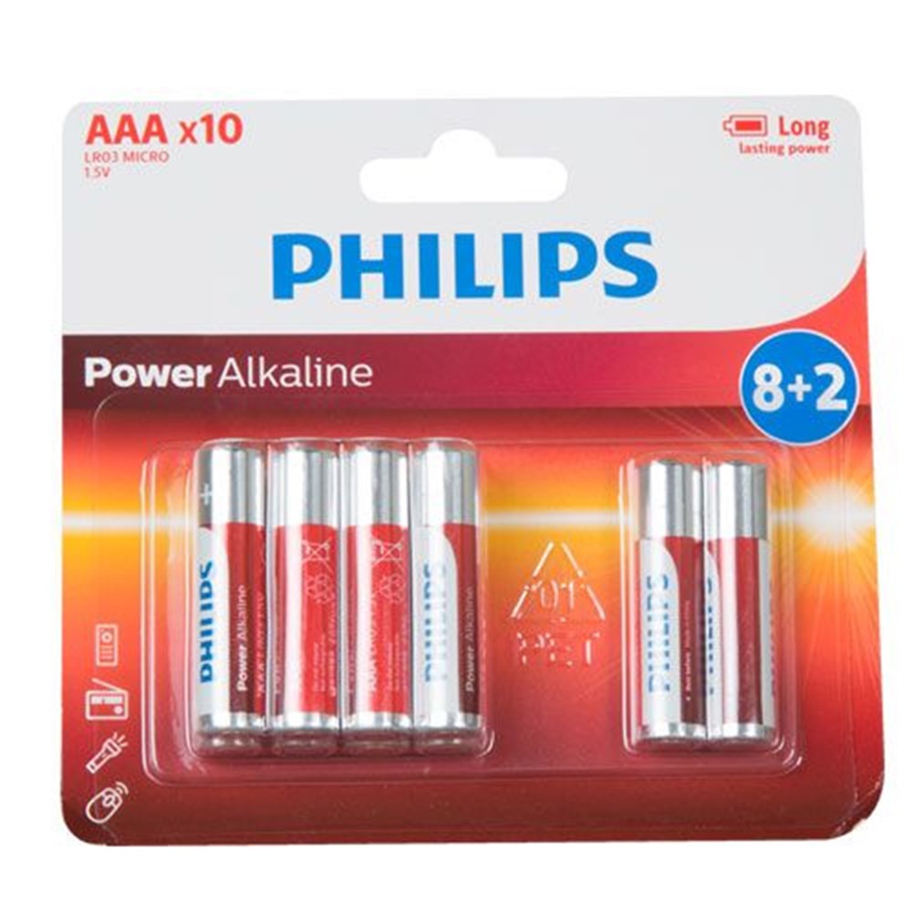 Philips LR03P10BP/97 AAA 8+2 İnce Alkaline Pil