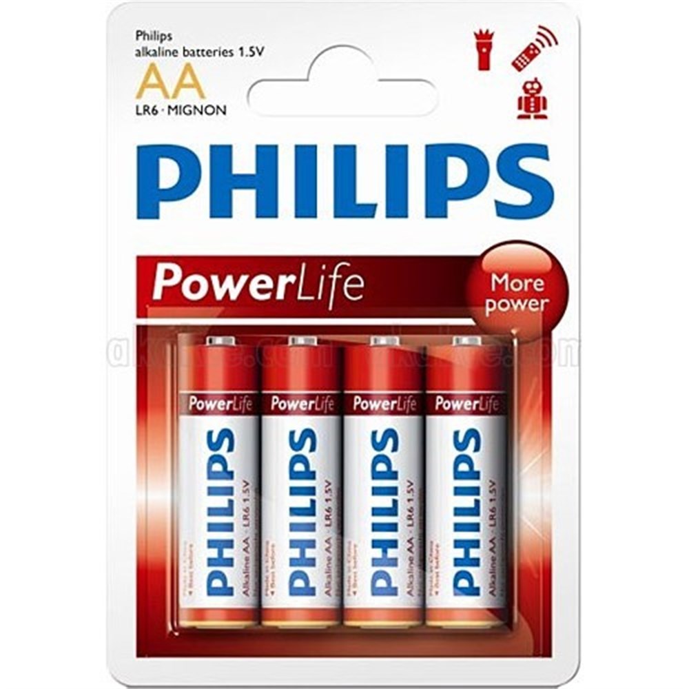 Philips LR6P4B/97 Alkalin Kalem AA 4lü Pil