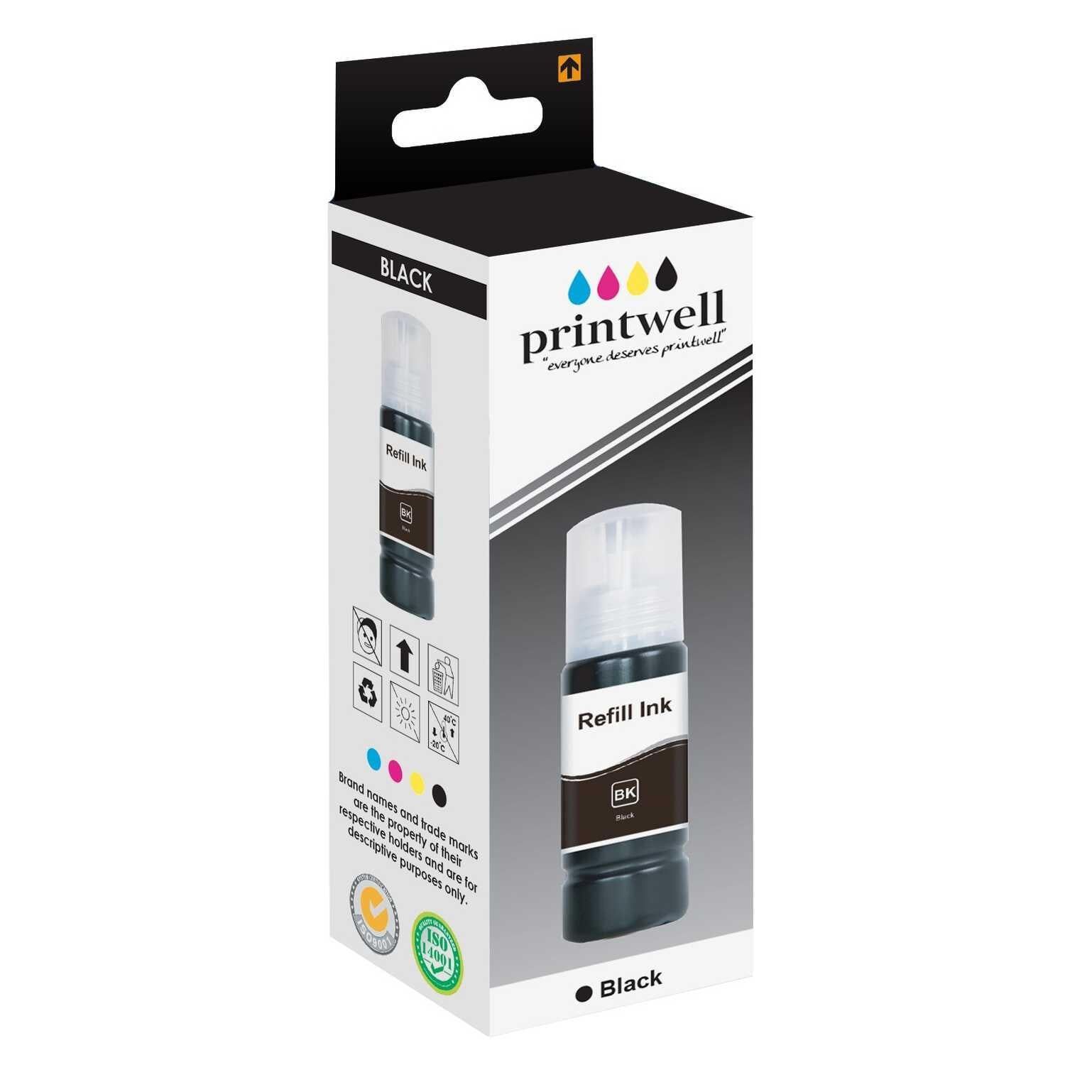 Printwell Canon GI-490/0663C001 Siyah Muadil Mürekkep