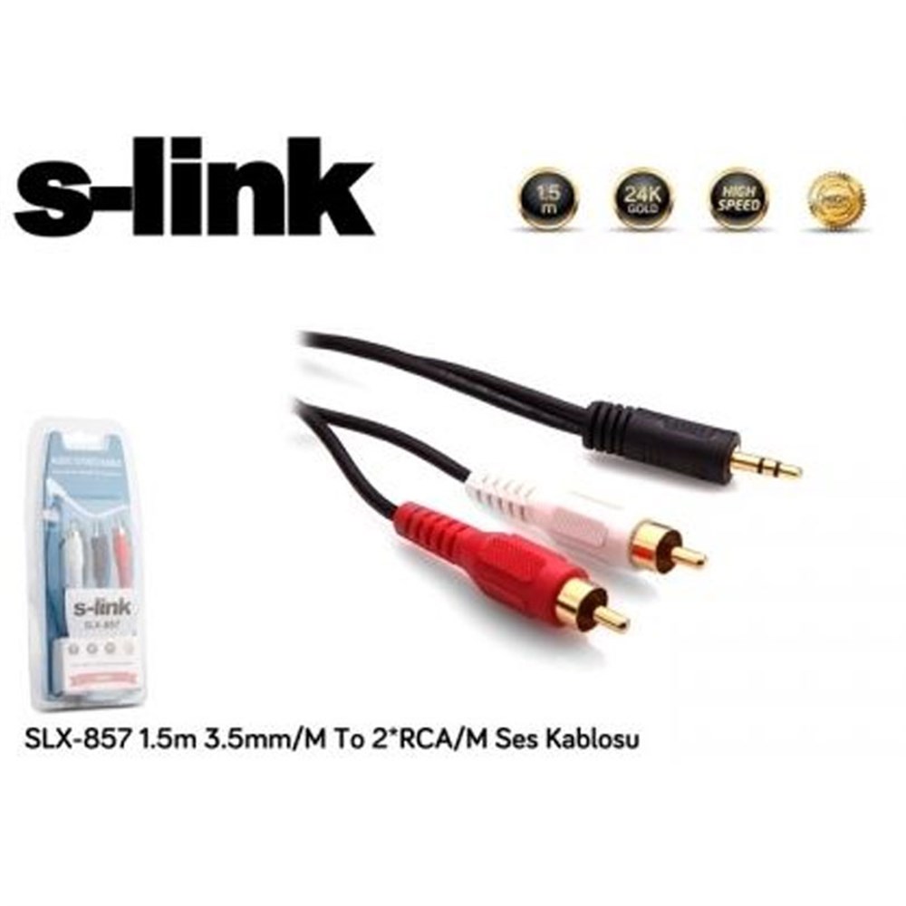 S-link SL-857 1.5m Stereo Ses Kablosu