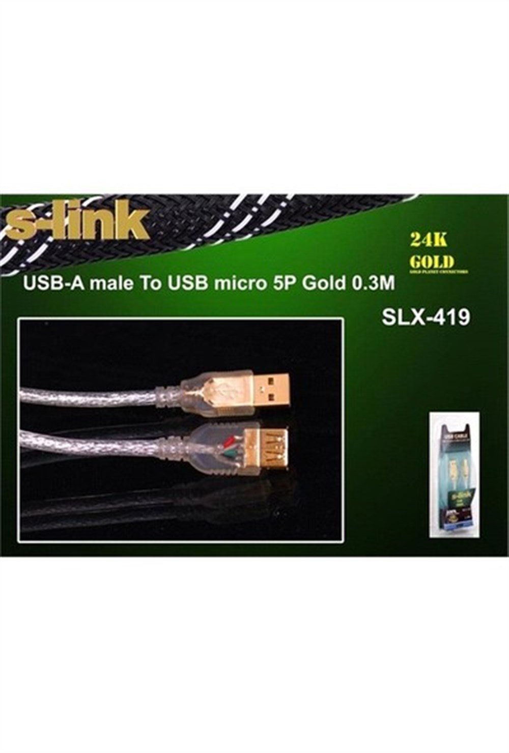 S-link SLX-419 0.3m USB AM/MICRO5P Kablosu