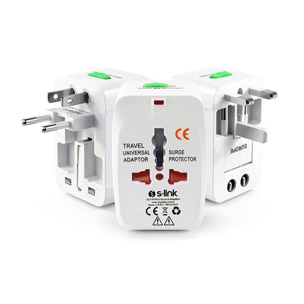 S-link SLX-WTA03 Beyaz Universal Seyahat Adaptoru