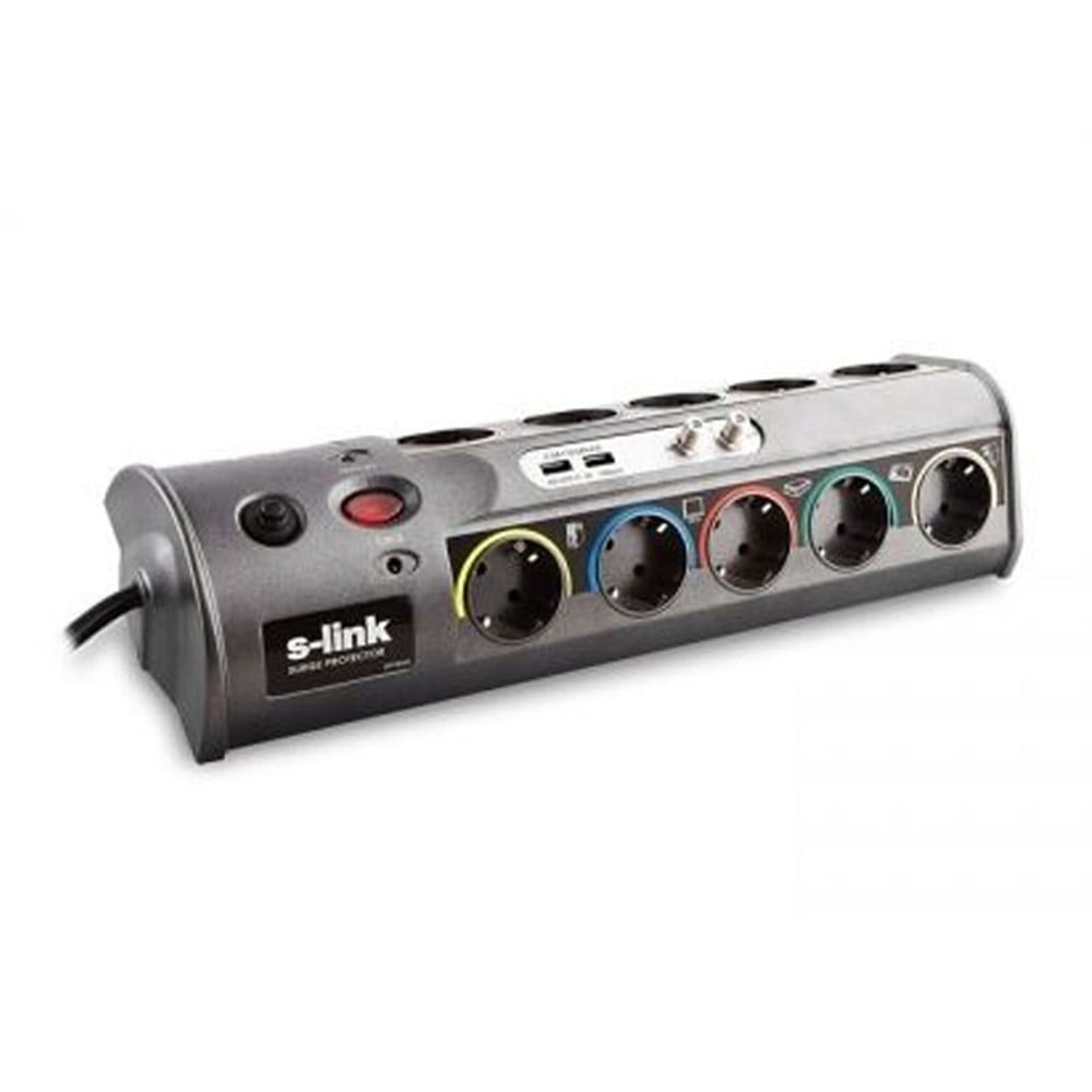 S-link SPG-10 2m 10Lu Akım Kor. Gri + 2 Usb Port 5