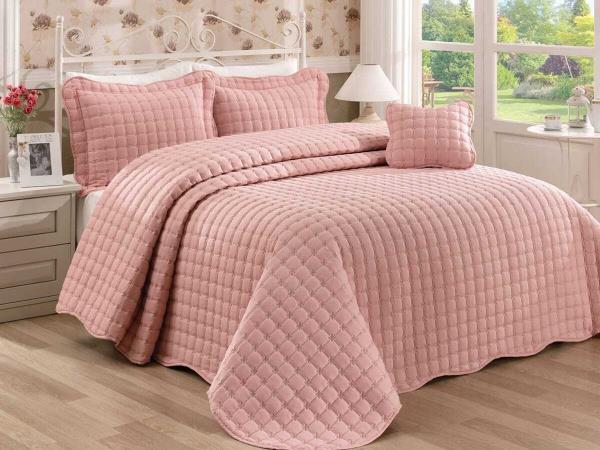 ZEN HOME NAKIŞLI YATAK ÖRTÜSÜ ÇİFT KİŞİLİK STAR (PUDRA)