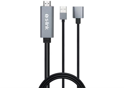 S-link SL-IPH25 HDMI to USB-F 2m Mobil Telefon Uyumlu Görüntü Aktarıcı Kablo