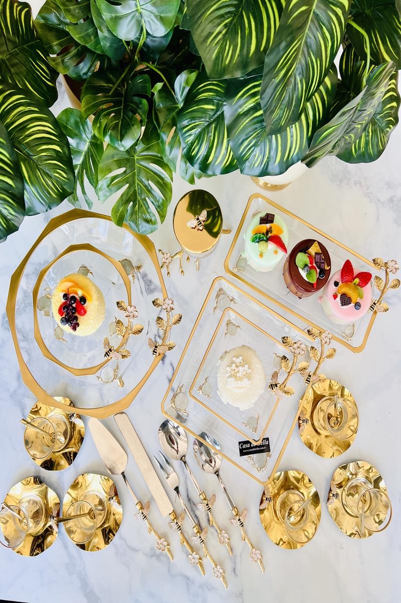  Gold Kenarlı 29 Parça Bal Böceği Sunum Servis Seti