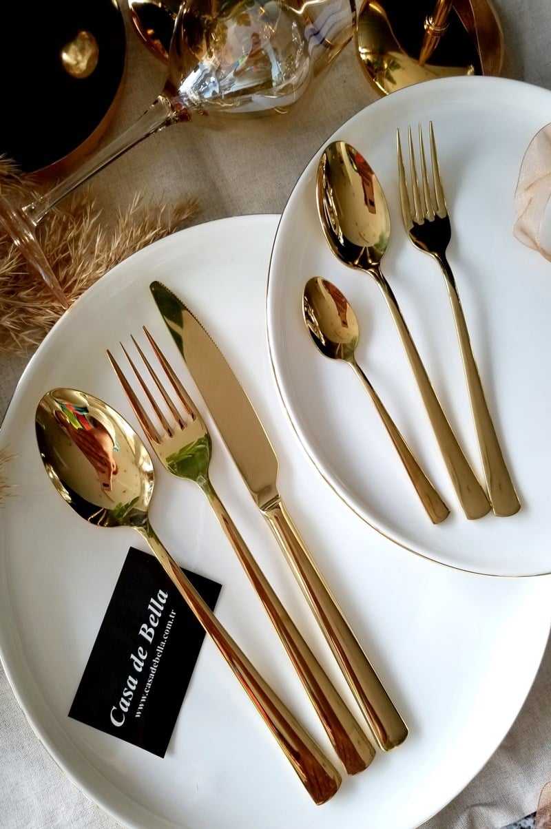 36 PARÇA ÇATAL KAŞIK BIÇAK TAKIMI - GOLD