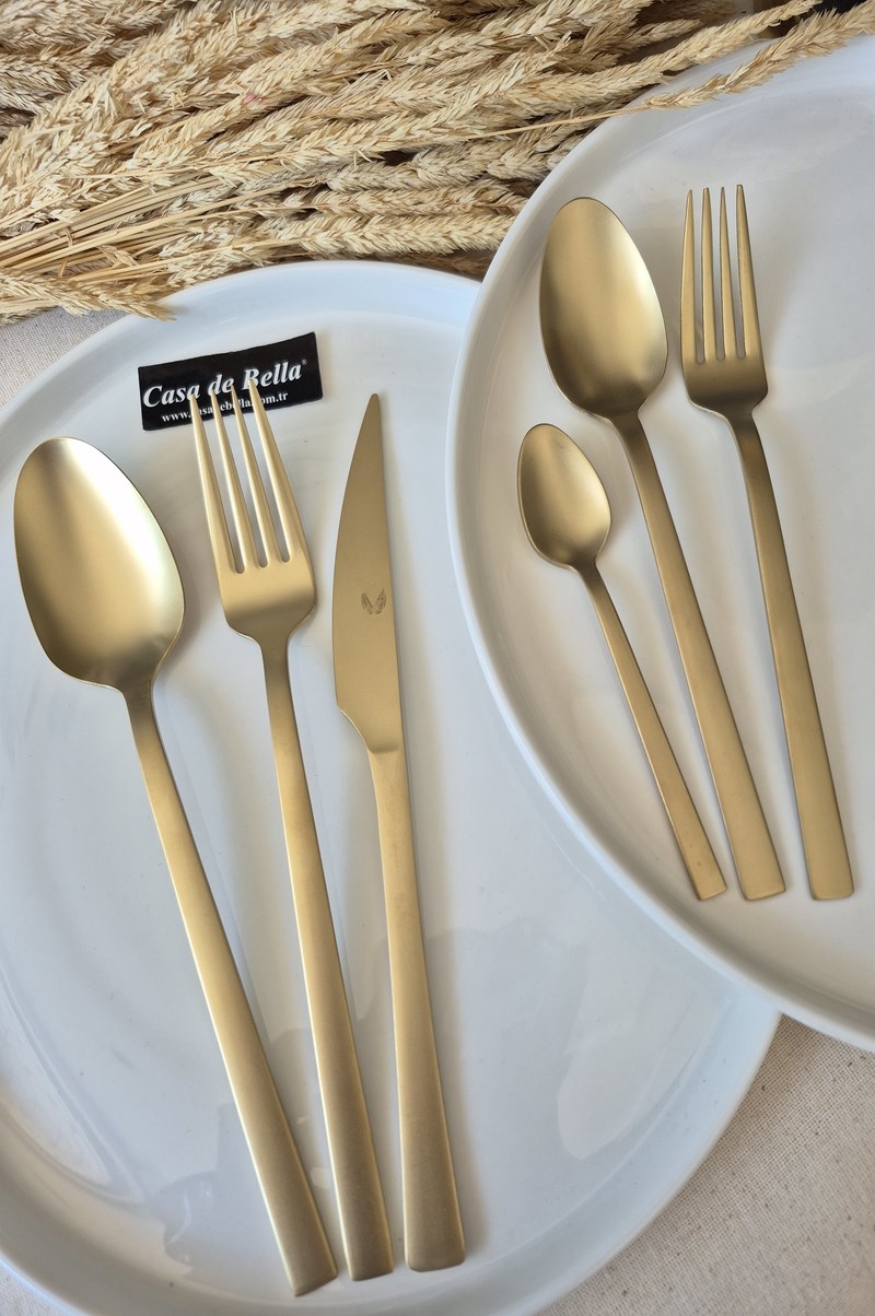 72 Parça Mat Gold  Çatal Bıçak Takımı 