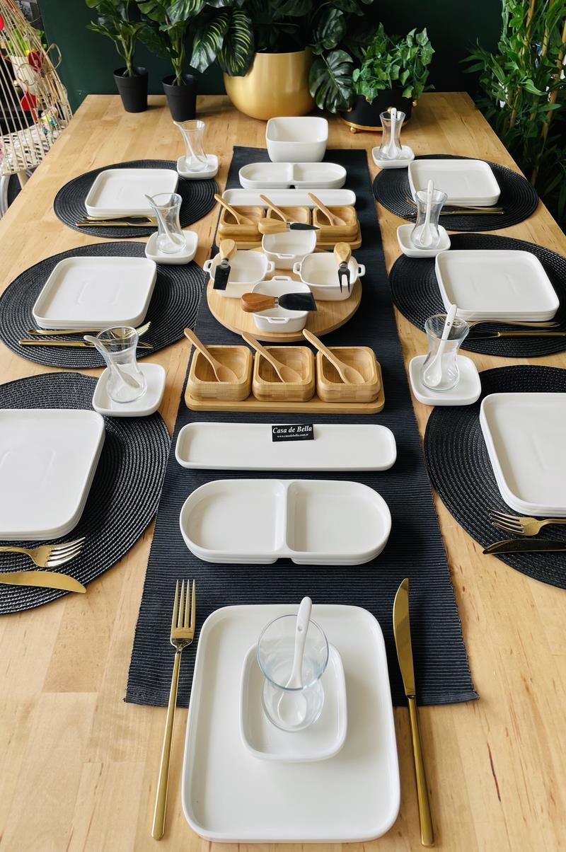 Bambu Porselen 46 Parça 6 Kişilik Kahvaltı Takımı