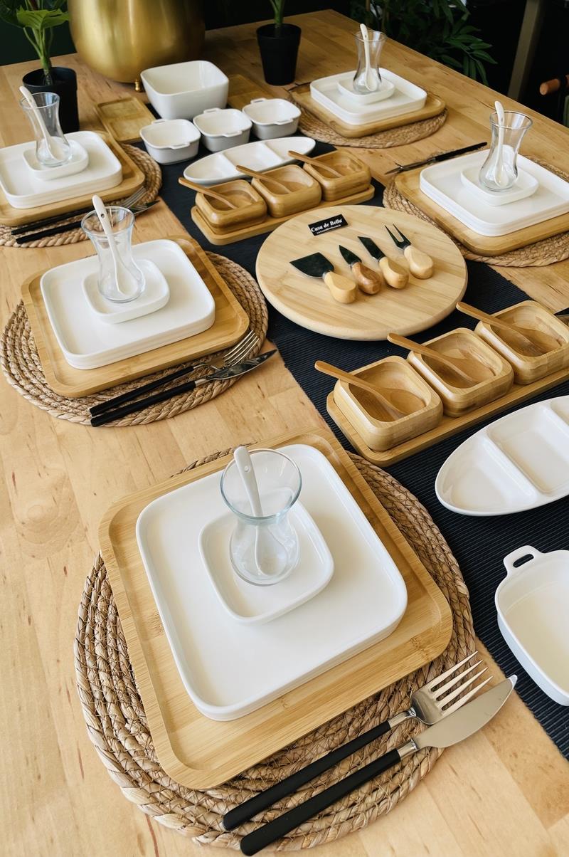 Bambu Porselen 54 Parça 6 Kişilik Kahvaltı Takımı