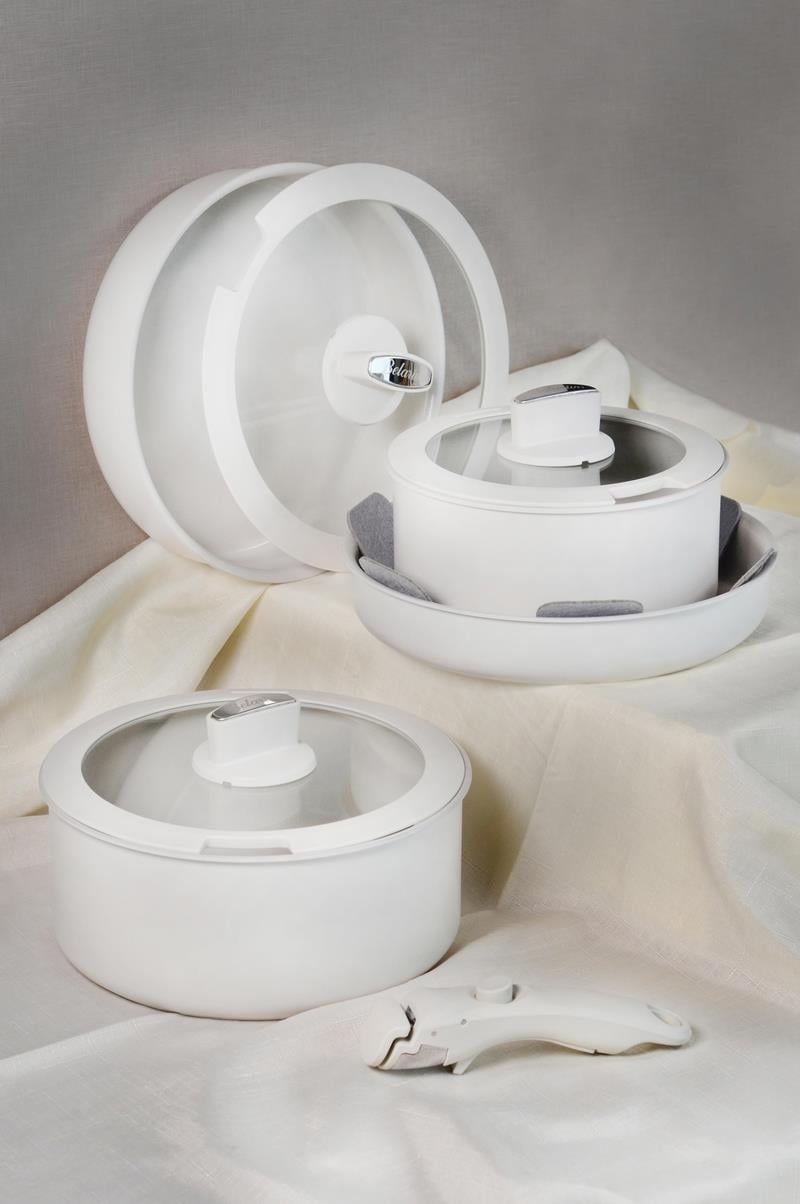 BELARİVA-EASY COOK BEYAZ 8 PARÇA TENCERE SETİ-3 TENCERE 1 TAVA