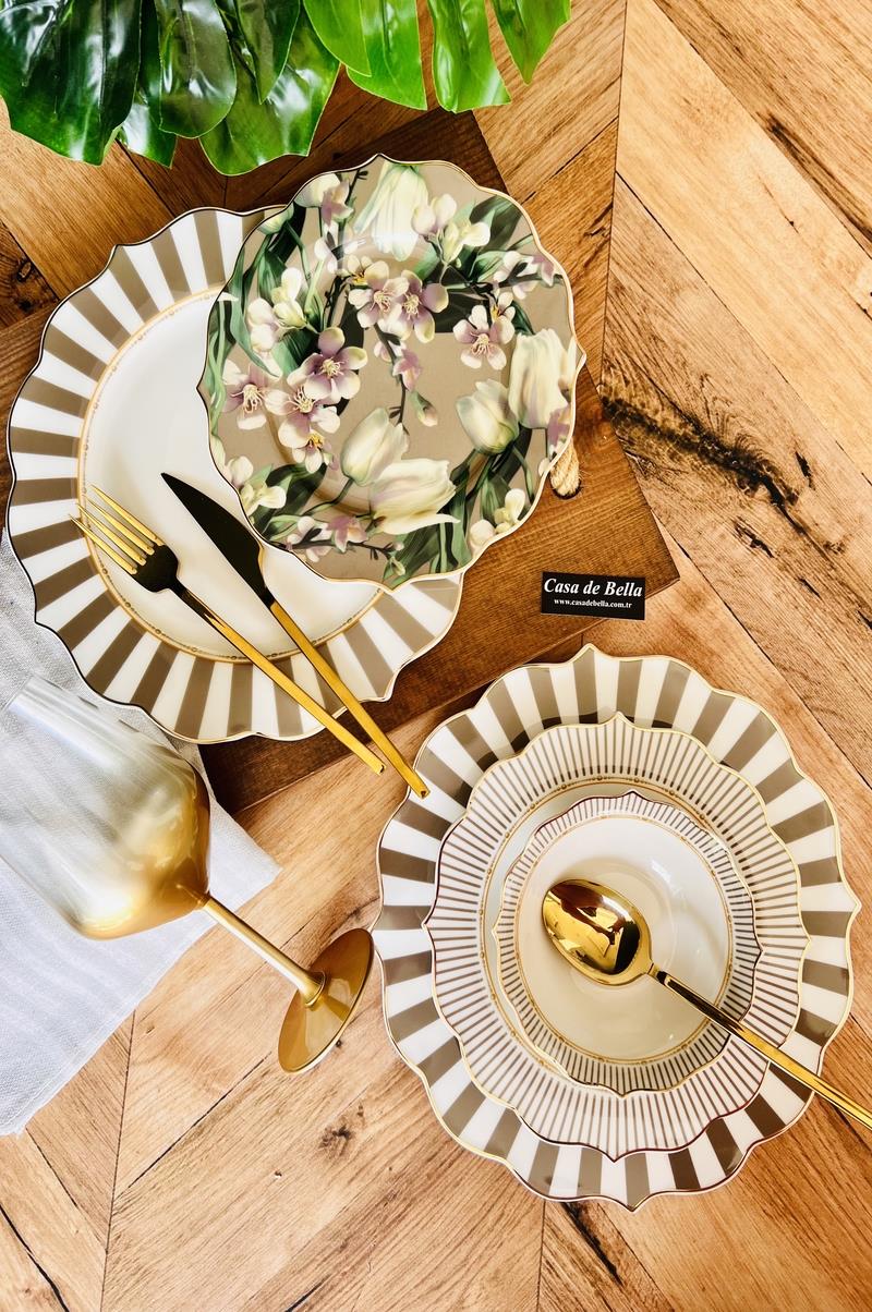Bone China 12 Kişilik 48 Parça Lüks Yemek Takımı
