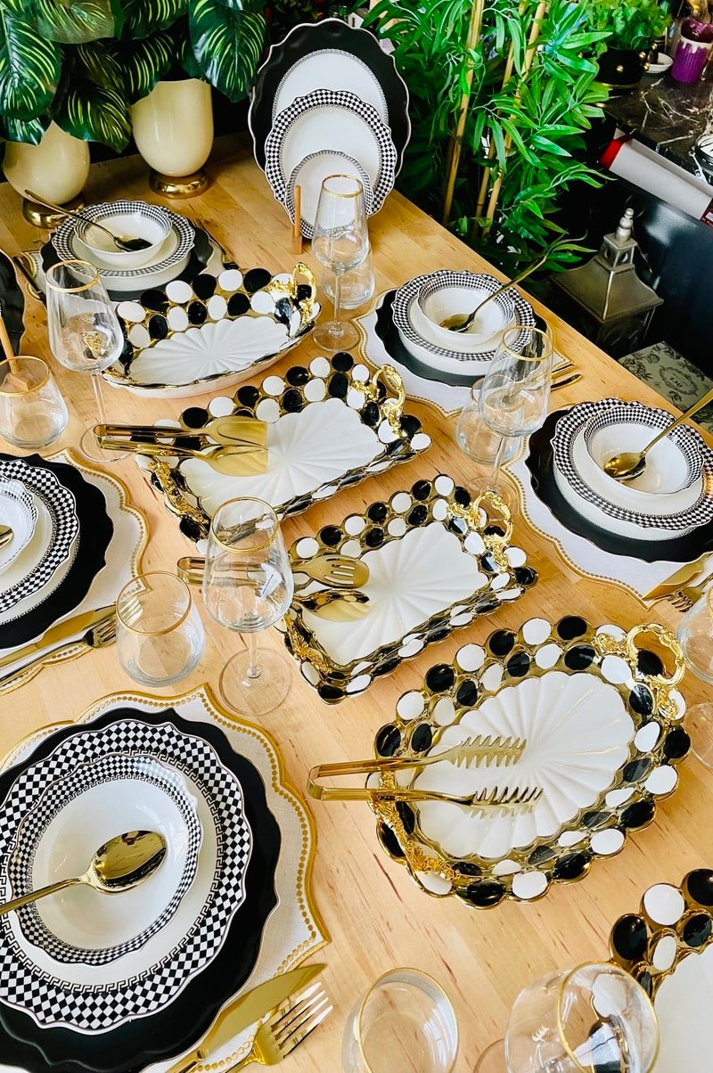 DAMA DESENLİ 12 KİŞİLİK 67 PARÇA YEMEK TAKIMI