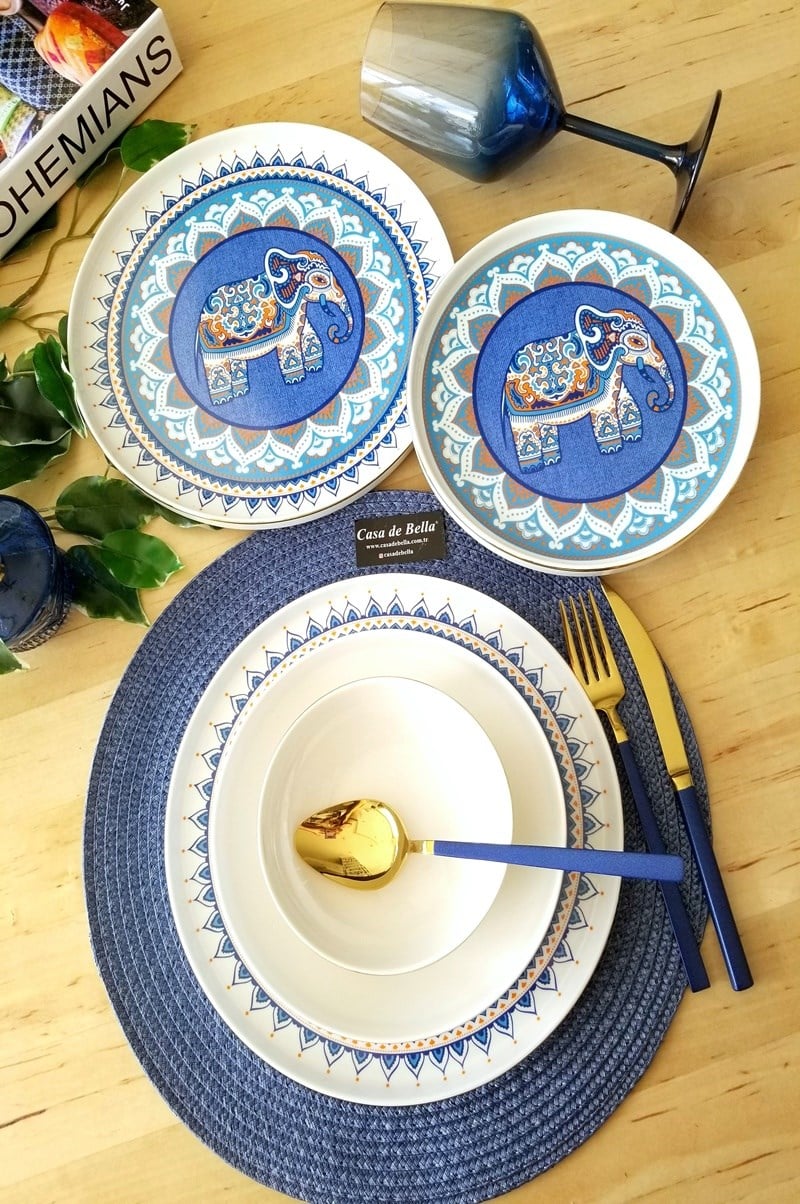 ETNİK MODERN 24 PARÇA 6 KİŞİLİK YEMEK TAKIMI