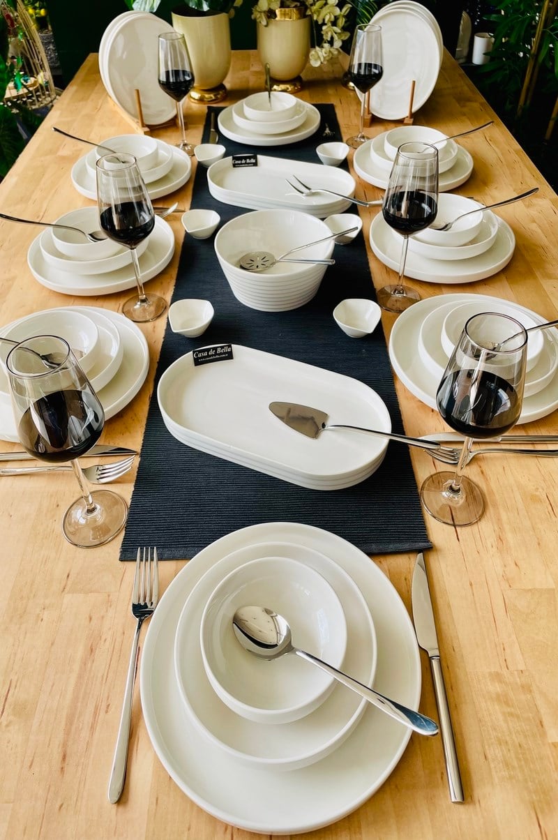 Modern Sade 57 Parça 12 Kişilik Yemek Takımı
