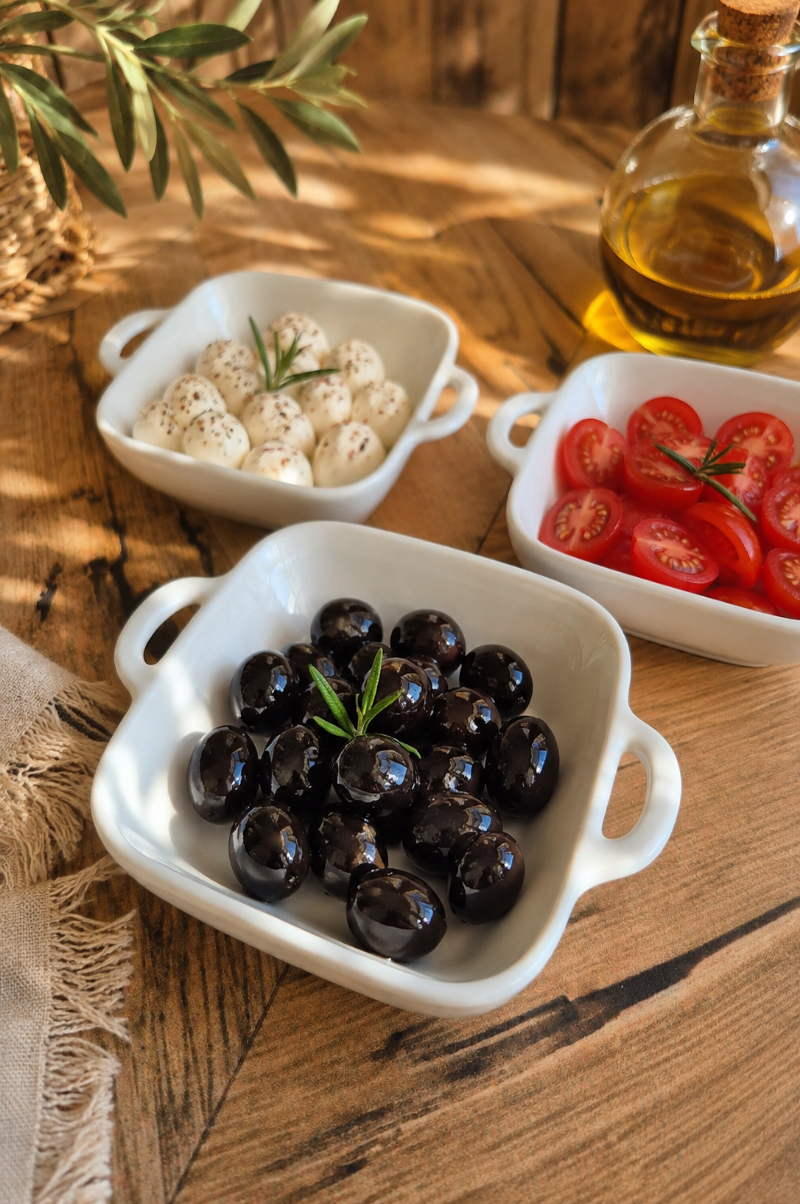 Porselen Kulplu Kahvaltı-Meze Sunum tabağı 