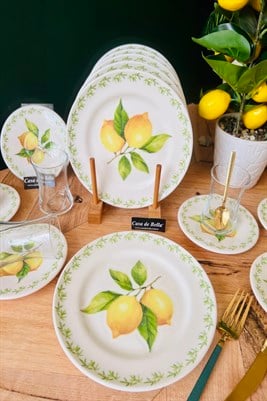 LEMON GOLD YALDIZLI 6 KİŞİLİK 24 PARÇA ÇAY PASTA SETİ