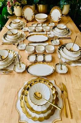 Mary Gold 86 Parça 12 Kişilik Porselen Yemek Takımı