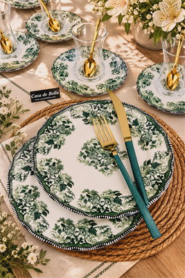ROYAL Yeşil 6 KİŞİLİK 24 PARÇA ÇAY PASTA SETİ