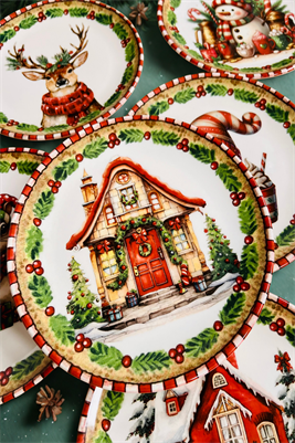 YILBAŞI TABAĞI 6 Kişilik Pasta Tabağı