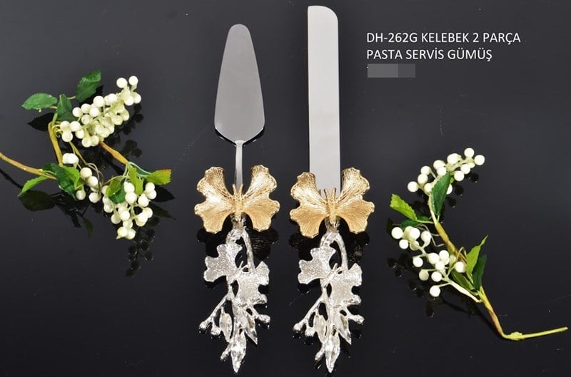 2 Parça Kelebek Desenli Pasta Seti
