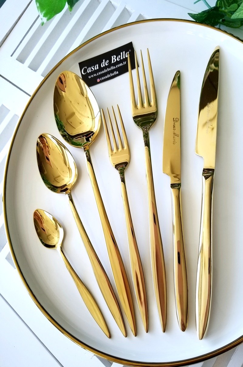 42 Parça Hera Çatal Kaşık Bıçak Seti Gold