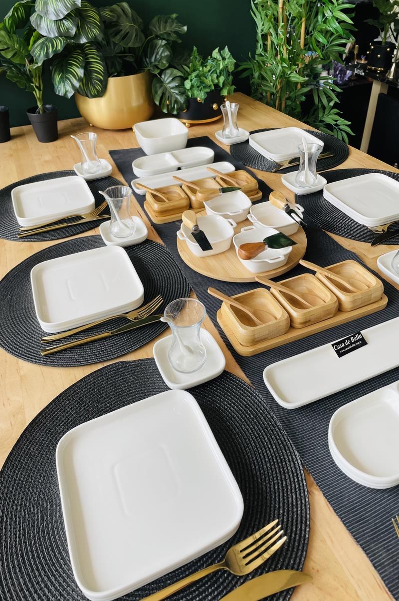 Bambu Porselen 46 Parça 6 Kişilik Kahvaltı Takımı