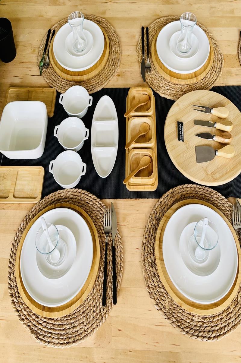 Bambu Porselen Yuvarlak 89 Parça 12 Kişilik Kahvaltı Takımı