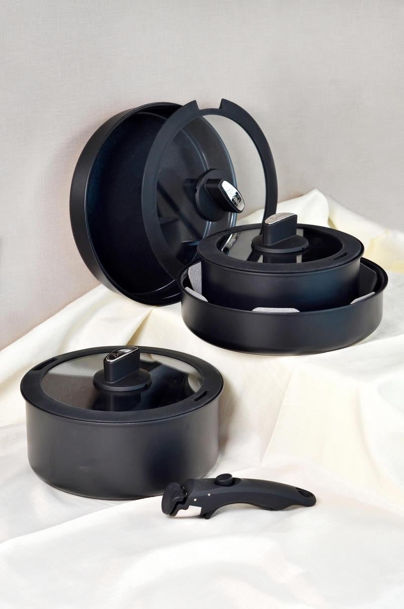BELARİVA-EASY COOK SİYAH 8 PARÇA TENCERE SETİ-3 TENCERE 1 TAVA