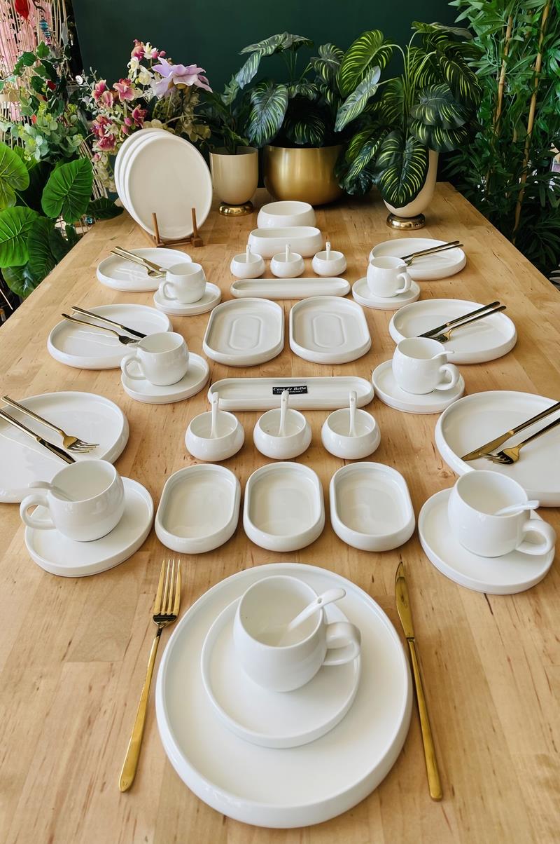 Bianco Perla 45 Parça 6 Kişilik Porelen Kahvaltı Takımı