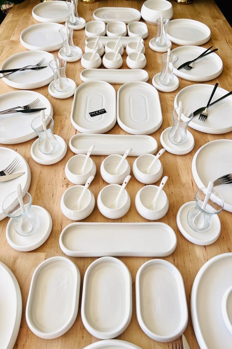 Bianco Perla 86 Parça 12 Kişilik Porelen Kahvaltı Takımı