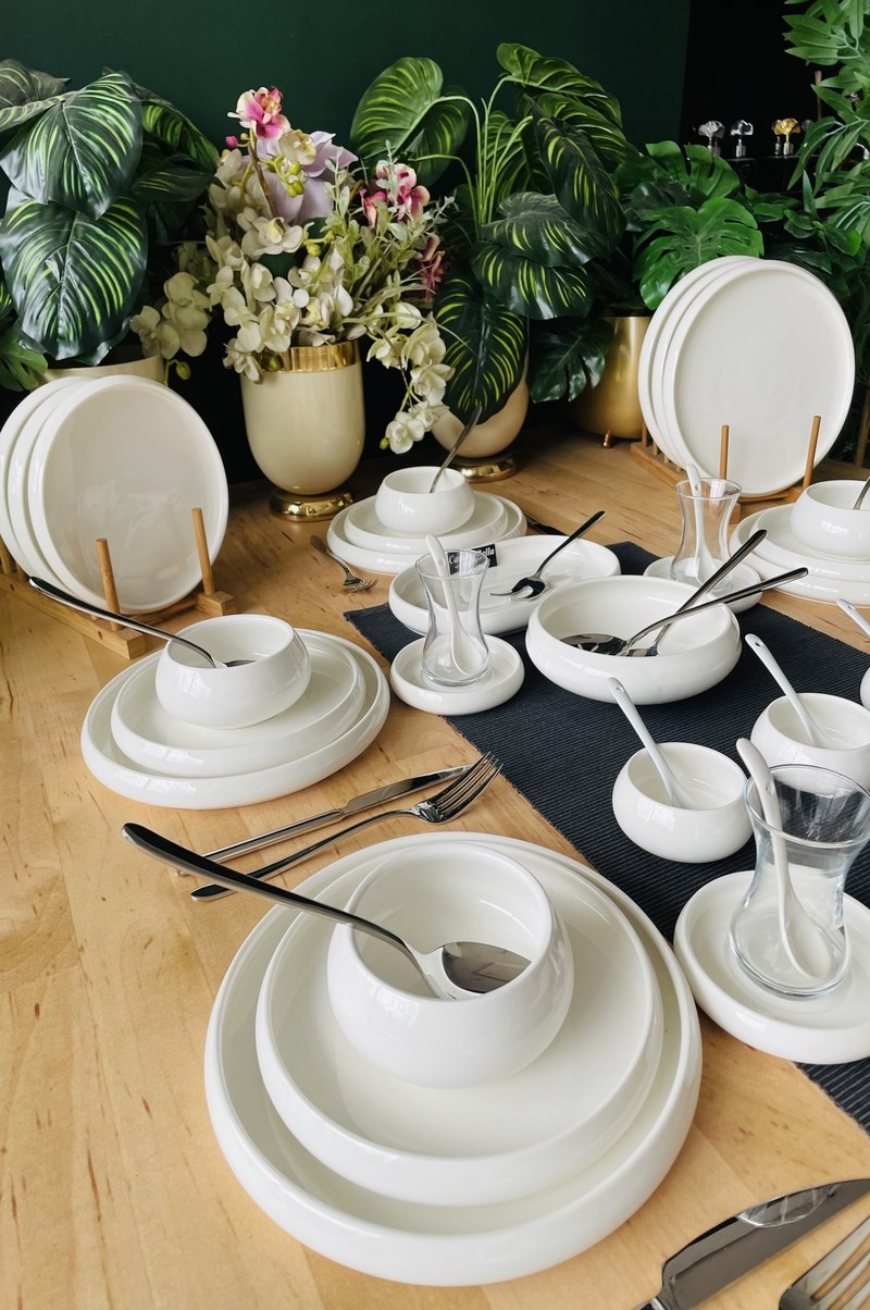 Bianco Perla 91 Parça 12 Kişilik Yemek Takımı ve Kah Takımı