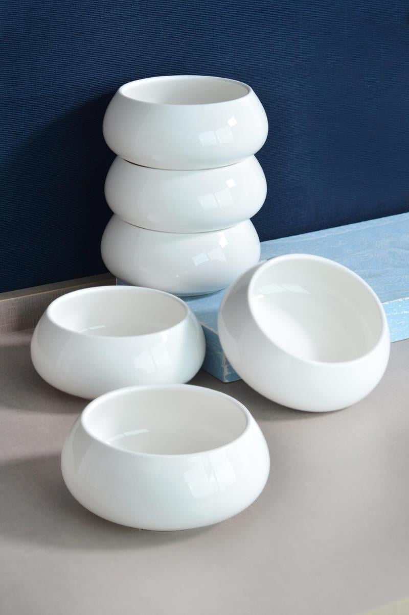 Bone Porselen 6lı Sunumluk Kase Kahvaltılık Şekerlik Reçellik Sosluk Çerezlik 11,5CM