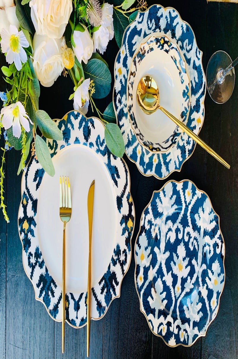 Bone Porselen BLUE 6 Kişilik Yemek Takımı