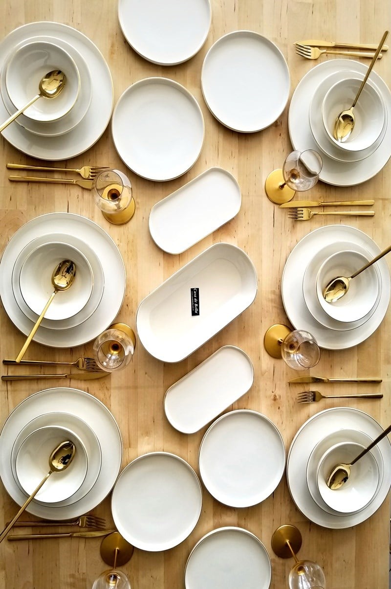 Gold Modern 27 Parça Stonware Yemek Takımı