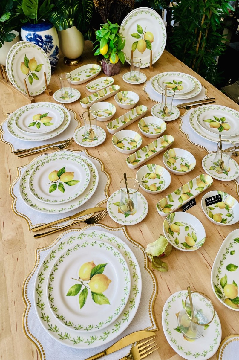 Limon Desenli 76 Parça 12 Kişilik Kahvaltı Takımı