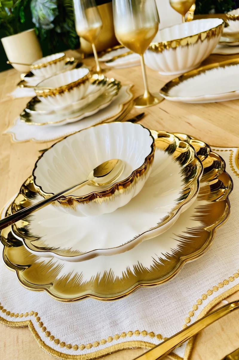 Mary Gold 58 Parça 12 Kişilik Porselen Yemek Takımı