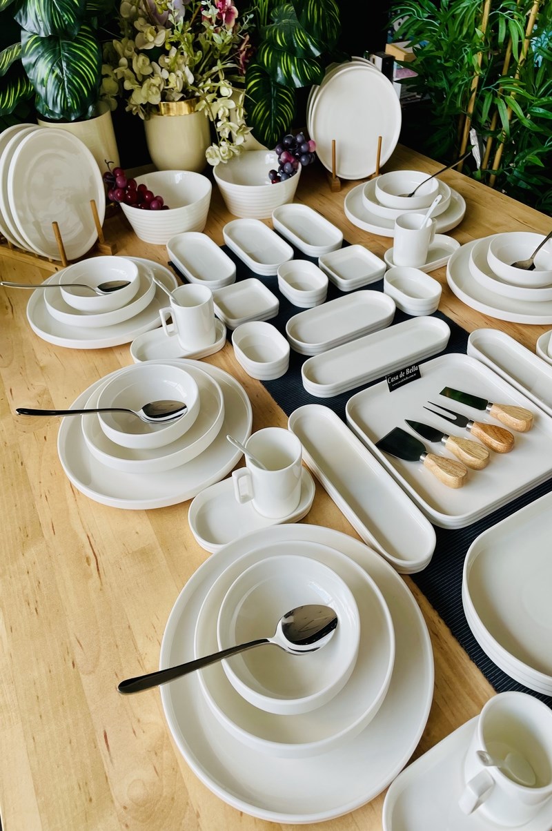 Modern Sade 112 Parça 12 Kişilik Yemek Takımı ve Kahvaltı Takımı