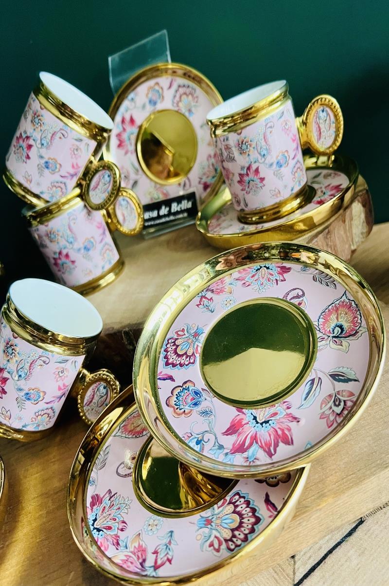 Pink 6 Kişilik Porselen Kahve Fincanı  
